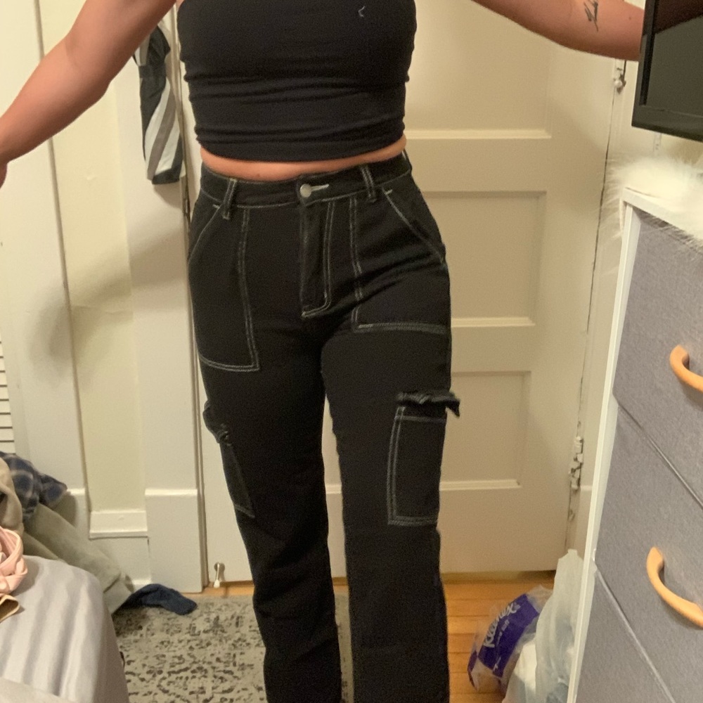 Black cargo pants